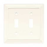 Brainerd 126334 Wood Architectural Double Toggle Switch Wall Plate / Switch Plate / Cover, Cream/Off White