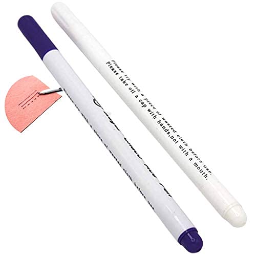 Bolígrafo borrable para los textiles, 2 rotuladores de colores morado y blanco, desaparición al agua, la herramienta indispensable para el trabajo de costura Cover