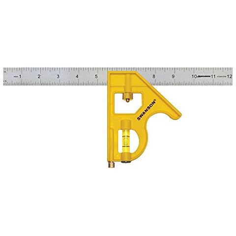 Swanson Tool TC131 12-Inch Combo Square (Plastic Body, Stainless Steel Ruler and Brass Bolt) Cover