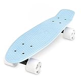 Xootz Kid's Retro Plastic Complete Cruiser Skateboard - Blue/Blue, 22-Inch