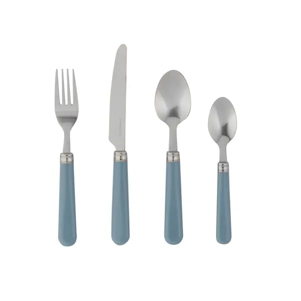 New Modern Stylish Design16 Piece Cutlery Set Stainless Steel Tableware Collection, Dishwasher Safe and Durable Flatware for Everyday Dining & Special Occasions Gift Giving-M72 (Ashley Blue)