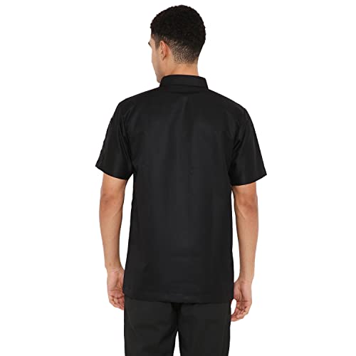 Image of Associated Uniforms Premium Plain Half sleeve Chef Coat (Chef Jacket - Smart Fit) (XXL-44, BLACK) B0B3XHTB82