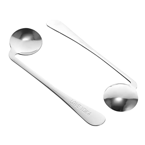 Beaupretty 2個耐摩耗性 高齢者用スプーン 介護食器 製 持ちやすい設計 家用 外出先でも使用可 日常使い コンパクト 小型 フィーディングスプーン