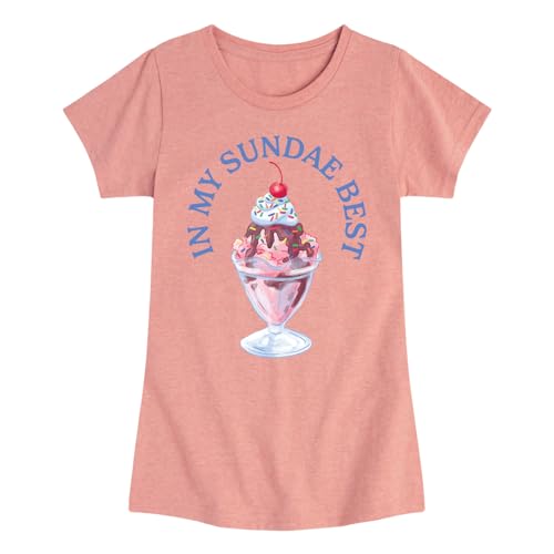 Instant Message - in My Sundae Best - - Toddler and Youth Girls Fitted Short Sleeve Graphic T-Shirt
