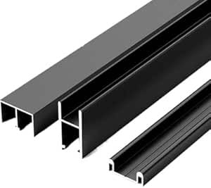 System prowadnic do szklanych drzwi przesuwnych zapewniający płynną pracę, idealny witryn i regałów(Black,110cm)