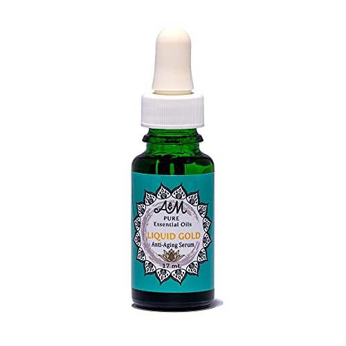 Auntie & Me Liquid Gold Organic Anti-Aging Face Serum for Dark Spots, Scars, Stretch Marks | Cruelty Free, Paraben Free, Vegan, (Original, 17mL)