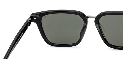 Image of John Jacobs | Black - Green Solid | Full Rim Square Stylish & Premium Sunglasses | Celestia | 100% UV Protected | Men & Women | Large | JJ S70259