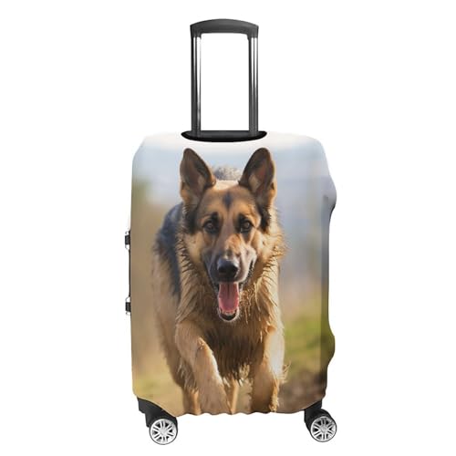 Running German Shepherd Dog Luggage Cover, Washable Elastic Suitcase Cover Protector Fit 18-32 Inch Luggage4