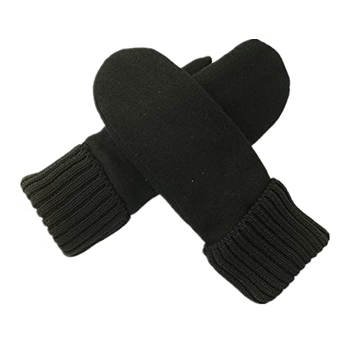 Moufles Hiver Femmes Gants Thermiques en Cachemire Tricotés Doux Mitaines à Doigts Complets Epais Doublure en Laine Gant Couleur Unie Elégant pour Shopping Conduite Ski Vélo Moto Cadeau de Noël Cover