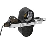 Ceiling Fan Switch ZE-310D Light Socket Pull Chain Switch, Compatible with Hunter Fan, Ceiling Fan Lamp Light, Lamp Holder E95014-Bronze Chain