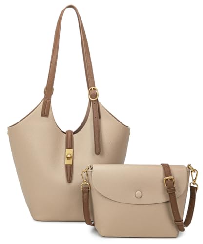 2 Pcs Slouchy Bucket Bag Women Trendy PU Leather Hobo Bags Underarm Shoulder Bag Cute Crossbody Purse Tote Handbag 2025