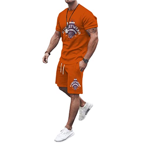 Survêtement d'été 2 pièces pour homme short t-shirt manches courtes 4XL 570