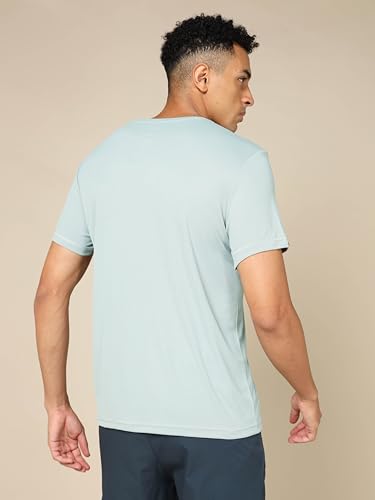 Image of TECHNOSPORT Men's Slim Fit Polyester Activewear Sports T-Shirt with Moisture-Wicking Comfort for Workout, Running & Gym