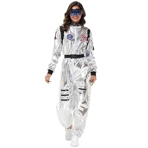 Genérico Disfraz Astronauta Adulto Unisex Disfraz Astronauta Mujer y Hombre Carnaval con Lunettes de Soleil Espacio Exterior Mono Juego Completo Disfraces de Escenario para Grupos Party | Ya disponible en tu tienda friki favorita! En mundofriki.es!