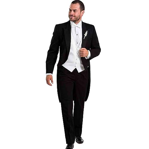 Men's Tailcoat Formal Slim Fit Suit Dinner Jacket Swallow-Tailed Coat Morning Suits Tail Coat Pants