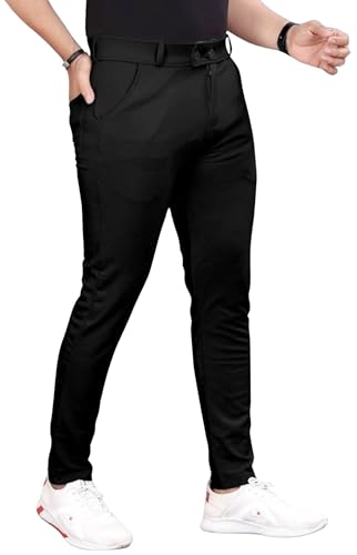 Image of NoseQueen Men's Slim Fit Cargo Trousers | Stretchable Formal Men Trousers | Stylish Slim Fit Trouser for Men | Polycotton Knitted Fabric Pant for Men's