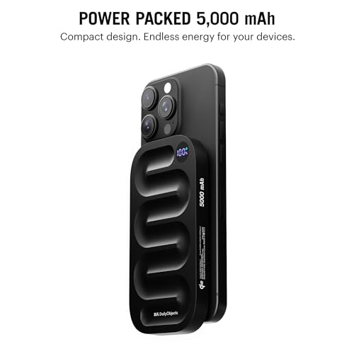 Image of DailyObjects Loop Qi2 Certified Mag-Safe Compatible Aluminium Wireless Power Bank|5000 Mah|Fast Charging 20W| Compatible with Samsung /OnePlus /iPhone 12 /13 /14 /15 /16 /Pro Max|Sleek & Light - Black