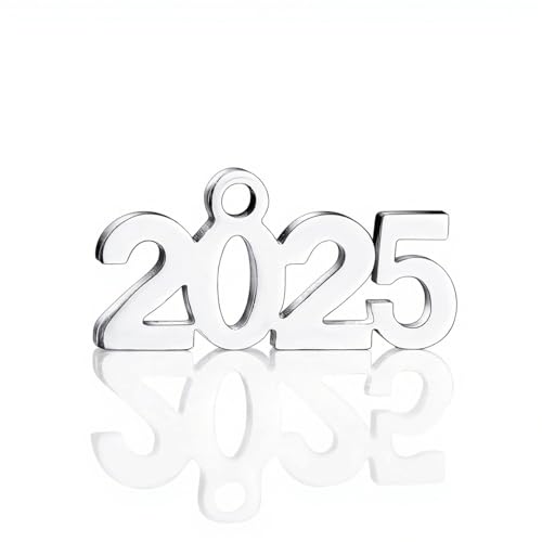 2025 Graduation Year Commemorative Silver Charm Pendant Holiday Ornament Stainless steel
