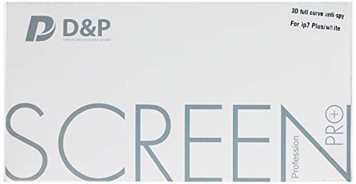 D&P Privacy Screen Protector 3D Curve for iPhone 7 Plus, Anti-Spy Tempered Glass Full Screen Protector Case Friendly, Dry Film Screen Protector Front and Back Anti-Glare Anti-Scratch [White]