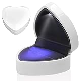 Fuitke LED Ring Box Heart Shape, Auto Light Jewelry Gift Box for Engagement Proposal Wedding - White Velvet Interior, Creative Diamond Luxury Storage Display Holder