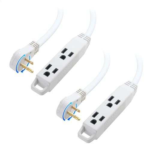 [ETL Listed] Cable Matters 2-Pack 3-Outlet Power Strip Extension Cord, 1ft