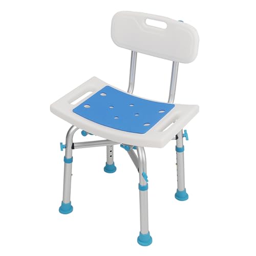 NEWFUN Taburete Ducha para Mayores，Taburete de Ducha，Silla de Ducha Antideslizante y Regulable en Altura, Taburete de Ducha Antideslizante, Montaje Sin Herramientas, 200 KG