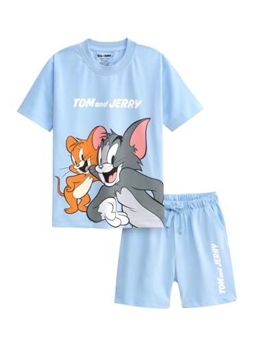 Image of Nap Chief Kids Cotton Official Tom & Jerry Co ord Set for Boys & Girls, T Shirt and Shorts for Casual Wear