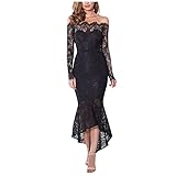 CONNDRS Wedding Guest Dresses for Women Long Fancy Cutout Dressplus Size Formal Long Sleeve Wedding Party Dress (Black,Medium)