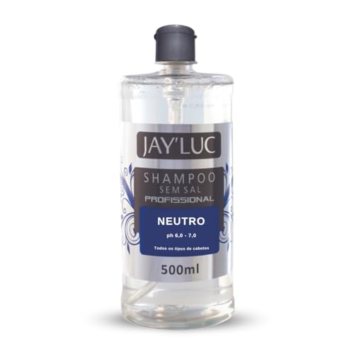 Shampoo Profissional Neutro Sem Sal Jay Luc 500Ml, Xampu De Limpeza E Proteção Neutro, Incolor, Cuida De Todos Os Tipos De Cabelos, Fórmula Suave E Eficiente, Beleza E Cuidado Em Cada Detalhe, Bico Dosador