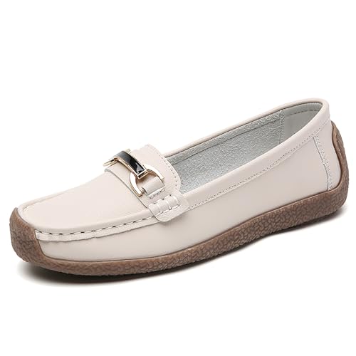 Image of Women's Wide Width Loafers Comfort Slip on Shoes Walking Shoes for Ladies Mocassins Driving Shoe