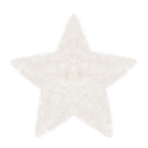 Machine Washable Faux Sheepskin White Star Rug 3' x 3' - Soft and Silky - Perfect for Baby's Room, Nursery, playroom (Star Large White)