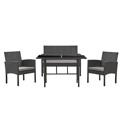 Svita Brooklyn Xl Polyrattan Essgruppe Lounge Garnitur Gartenmobel Set Esstisch Schwarz Gartenmobel Depot De