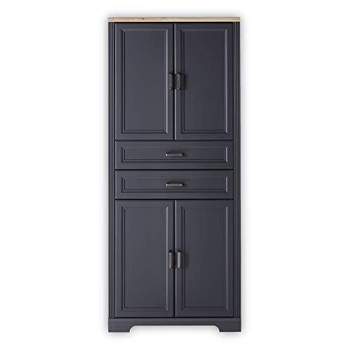 Stella Trading JASMIN Büroschrank in Graphit, Artisan Eiche Optik - Aktenschrank mit Schubladen und Türen - Landhausstil Büromöbel Komplettset - 86 x 204 x 38 cm (B/H/T)