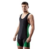 Matman Wrestling Singlet Men's Illinois Weightlifting Singlet Nylon Spandex (Kelly Green, 2X-Large)