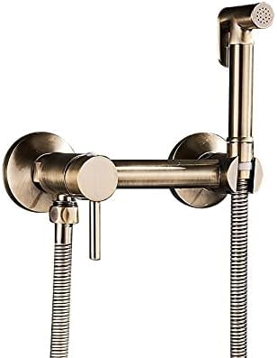 Rociador de bidé higiénico con juego de ducha y grifo de inodoro negro