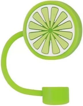 1 Pc lemon Straw Cover for Stanley 40&30 Oz Cup,Silicone Covers Cap for Stanley Cup Accessories, Cute Topper for Tumblers, Straw Cap Stopper for Reusable Tip Lids（Green 10mm）