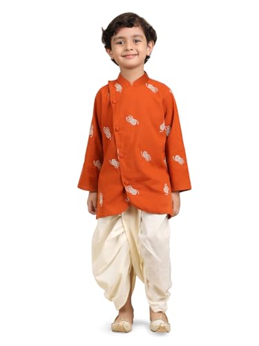 Image of POLKA TOTS Elegant Traditional Dhoti Kurta Set for Baby Boys & Toddlers - Ultra-soft Cotton Ethnic Dress for Festivals and Weddings | Premium Angrakha Style Ethnic Wear