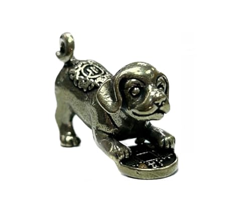 Estatua decorativa perro Feng Shui bronce mini
