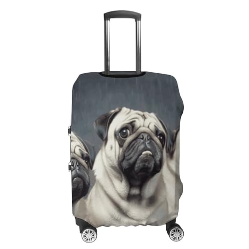 Funny Pug Dog Printed Luggage Cover Protector, Fits 18-32 Inch Luggage4
