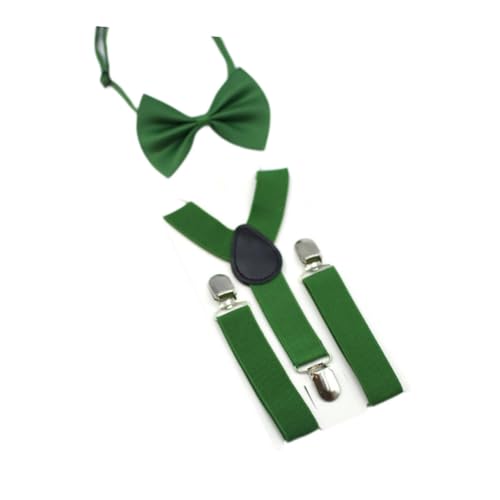 ZPGVWXKO Conjunto de Tirantes Y Pajarita para Niños Y Niñas (vaquero), Verde, universal