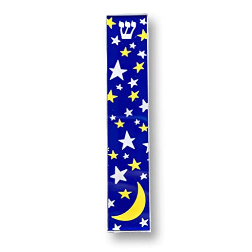 Children's Mezuzah Scroll Cases, Acrylic Aluminum Waterproof, Jewish Baby Naming, Gift for Bris (Moon and Stars)