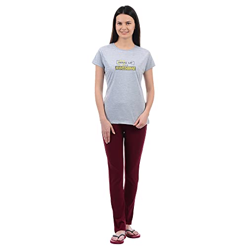 Image of Sweet Dreams Women Solid Cotton Rich Trackpants-Maroon