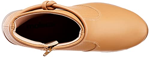 Bota Beira Rio Estilo Fashion Napa Berlim Piton Salto Baixo,Tan, 37