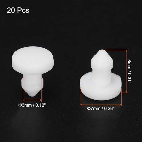 Image of MECCANIXITY Silicone Snap in Locking Hole Plugs Rubber Panel Seal Cover Flush Type Panel Round for Kitchen Rubber Bulkheads Waterproof Sealing Plugs 3mm /0.12 Inch Diameter White,Pack of 20