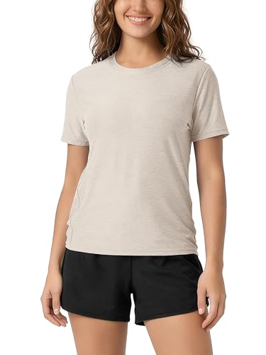 Image of ODODOS Women's Performance Cropped Tee Ultra Soft odSTRATUM Tech Short Sleeve Relaxed Top Crew Neck T-Shirts