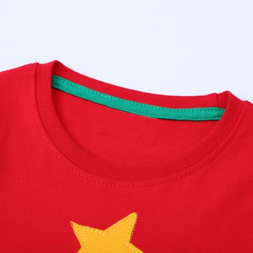 Image of Girls Cotton Long Sleeve Casual Cartoon Appliques Striped Jersey Dresses