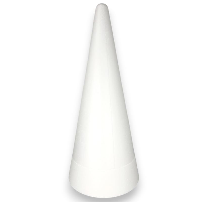 Artif Cône en Polystyrène en 2 Parties, Hauteur 70 cm, Diamètre de Base 31 cm, Présentoir à Macarons et Choux