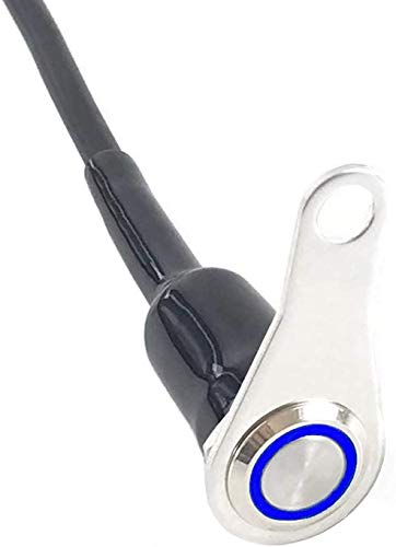 RAYANA Stainless Steel LED Motorcycle Switch Horn Handlebar Adjustable Mount Waterproof DC12V Momentary Button Switch (A-Blue-Monentary Button)