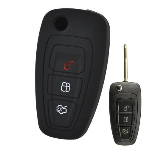 LIUNIAN - Funda de Silicona para Llave de Coche Funda para Mando a Distancia - Apto para Ford Focus Mk3 St Fiesta Ranger Mondeo Ecosport Escape Kuga