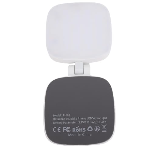 Yanmis Luz de Selfie Magnética, Luz de Teléfono 48 LED, 3000-6500K 3 Temperaturas de Color, Iluminación de Relleno de Teléfono LED con Espejo para Selfies, Fotografía,